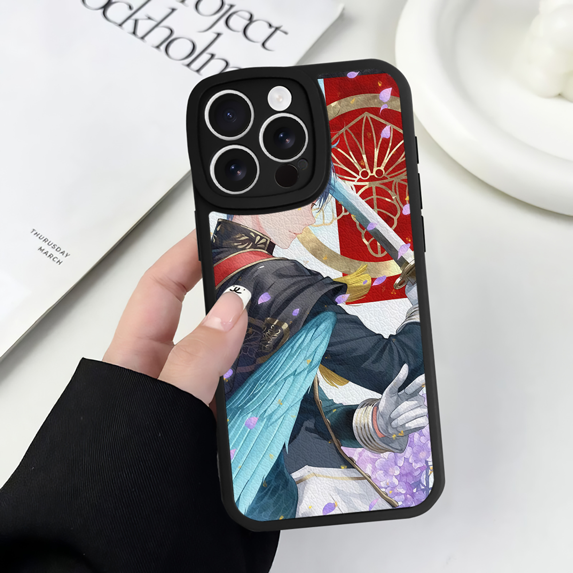 （画像用） 刀剣乱舞 Touken Ranbu 【iPhone 16シリーズ対応】シリコンスマホケース（レザー調） 材質：シリコン
